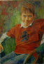 Junge im roten Pullover. Öl. 70 x 50